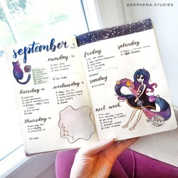 nephena-studies: [19/09/2017 09:26]  Week three of September is done…  //I’ve been working since friday and I haven’t had ANY time to make this week’s spread 😣 And I have so many spread ideas!! 