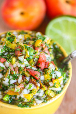 pbs-food:  Grilled Peach Salsa recipe from PBS Food