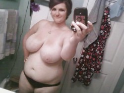spaseeba2010:  nakedbbwpics:  Hot bbw wife pictures  Love those tits. Wish she had a better cell phone camera :( 