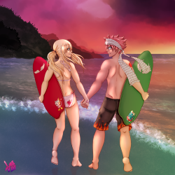 sorcerer-weekly:  This is to celebrate the epilogue of “Sandcastles” by @mslead and @kytrin .Have a lil’ beach Nalu. Happy Summer everyone!(Happy and Carla were referenced from Episode 153)