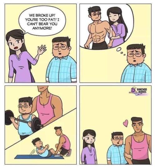 bunny-banana:masochist-incarnate: thatguyinthecornerino:   ransolmcasterfo:  gay-irl:  Gay_irl   I’m having an absolute fucking fit over this????? No—okay the subversion is great and I love it but he’s still fat!!!! The punchline wasn’t that he