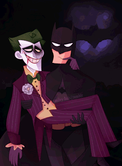 smiley-bats:aHH this is the first time i draw ‘em together ;0; I think this joker is a combination of arkham games + the animated series,, idek – Tried using Adobe After Effects… haha, ah, try i did… 