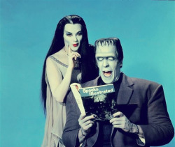 flickerfix:  Yvonne De Carlo and Fred Gwynne from “The Munsters” 