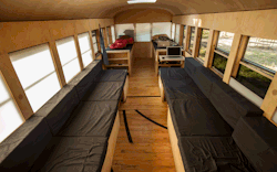 uddermen:  odditiesoflife:  Architect Student Converts Old Bus Into Luxury Rolling Home Architect student Hank Butitta has a new home, although its on wheels. He made it with his own hands, and a little help from his friends, from an old bus he found