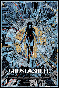 dwdesign:  Screen printed poster for the anime Ghost in the Shell. Released and sold by Mondo at San Diego Comic Con today to celebrate the 25th anniversary of this classic. Being a big fan of the film it was a great honor to work with this. 
