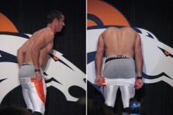 hothungjocks:  Eric Decker trying on new Denver Broncos uniform!