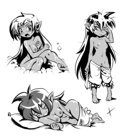mlpwishywashy:  soubriquetrouge:  xanemonium:  Shantae appreciation post.  Cute Lil Shantaes  Whoops, obligitory reblog.   &lt; |D’‘‘‘‘