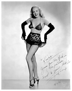 Sigrid Fox  Vintage 40’s-era promo photo personalized: “To Vince — Yours for the Ask in (the “picture” that is) Best to you, — Sigrid Fox   17/12/’46 ”..