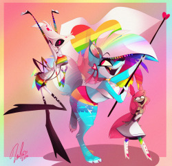 vivziepop:A lot of hate is still alive and well in this world, so I want to remind all my LGBT followers and friends, love yourself, and keep taking this life by storm!  What the world needs now is love &lt;333 HAPPY PRIDE MONTH! &lt;3Ooo, pretty colors~