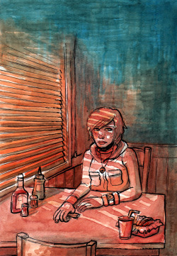 ddoodler:Pretty proud of this watercolor! I love, love, LOVE Silent Hill in general and Heather as a character in particular, Also the color palette for this game was great.