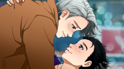 nutmegnogart:So…my computer is away for repairs ATM but I couldn’t just not  draw these two after this episode??? So I hijacked my bfs computer….forgive me, it was all in the name of VICTUURI!!(´∀｀)♡ my kokoro~