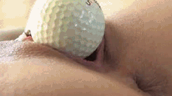 deeperharderpoundmypussy:  This bitches shit swallows up that golf ball!