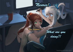 futanearie: lewdua:  Hey sweet futa lovers! I wanted to introduce you my new OC “Lochness”, trying to work at home… but her good friend Nearie cannot resist! I hope you enjoy! The rest of the story, and the secret parts (^^) are on my Patreon https://www.