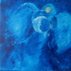 Original Angel Painting on Canvas “Angel with Moon” 8 x 8 inch Blue Angel Avrylic Moon Spirit Nature by BarabajagalARTS (55.00 EUR) http://ift.tt/1DHmGs3