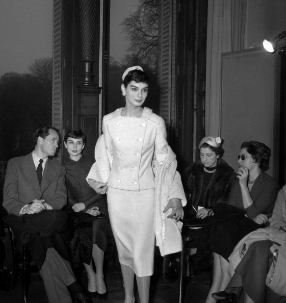 Audrey Hepburn at Givenchy fashion show, Paris, February 23, 1955 ...