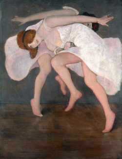 lawrenceleemagnuson:  Armand  Rassenfosse (Belgium 1862-1934) Danseuses (c. 1913-1916)oil on cardboard 90 x 70 cm  