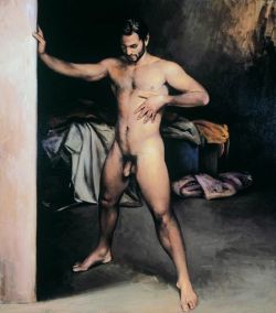 okiesmen:   After Goya. 2006.  Peter Churcher. Australian. 1964 -  oil on canvas.  http://okiesmen.tumblr.com/ 