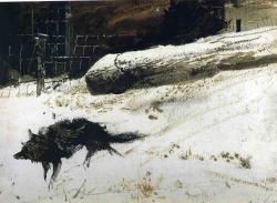 aizobnomragym:  Andrew Wyeth“Wild Dog”