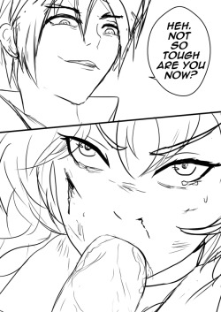 aikiyun: Anon Request for Mercury forcing Yang into giving him a blowjob. Well I make it as close to that.  