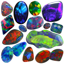 tenaflyviper:  18 Various Kinds of Opals   When most people think of an opal, they might think of a milky-colored stone containing a rainbow of stripes or flecks inside it.  What many people don’t know is that they are incredibly diverse in appearance,