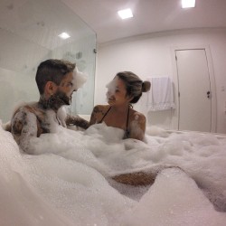 OMG bubble we shall do this some day our bath room will be mess