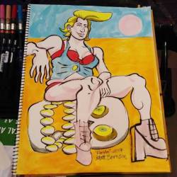 Drawing Fonda Feeling at Dr. Sketchy&rsquo;s Boston branch. #art #drawing #artistsontumblr #artistsoninstagram #drsketchys #lifedrawing #figuredrawing #greatscott #allston #bostonburlesque #burlesque (at Great Scott)