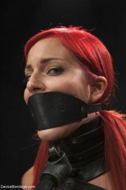 gorgeous-blindfolds-collars:  gorgeous-blindfolds-collars.tumblr.com  Is that look pleading something? Pleading release maybe? But release from what? The restraints&hellip; or to allow her pleasure? Or something even deeper&hellip;. Freedom from decisions