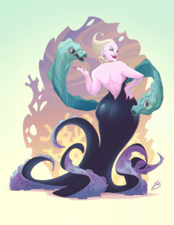 princessesfanarts:Ursula, the witch of the sea by valerio-buonfantino 