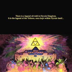 xercis:  &ldquo;Said to be a gift of the gods, the Triforce could grant a wish of all those who touched it. So of course, many wanted to get their hands on it. Wars were fought for the Triforce. The royal family summoned the Seven Sages, who sealed the