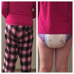 poohbearprincess:  Daddy came home from work to find one saggy diaper bum… 8 pees later and its still holding on! 