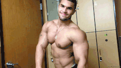 keepemgrowin:  musclepuppy: Gymspiration of the Day Raciel Castro  Amazing Raciel and his big, bulging biceps…