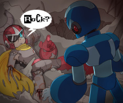 metalbreakdown:  Request of X finding a wrecked Protoman who mistakes him for Mega Man.