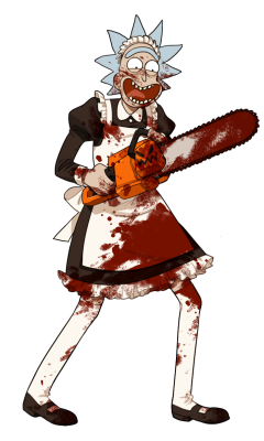 essor0706:  I think it’s too late to upload this one, but anyway.. Chainsaw maid Rick for Rick and Morty halloween art collaboration.  Click here to see other awesome arts too!! 