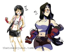 thatonegojimun:didn’t know what to doodle so i redrew this old tifa from 2012