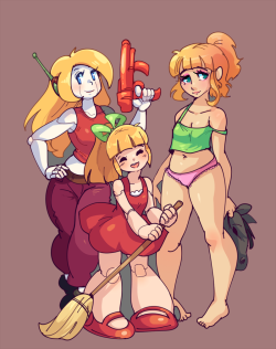 soubriquetrouge:  teh-pinez:  I just wanna draw some of my favorite video game blondesAnd they happen to wear some sort of a red/pink/green combo and have blue-green eyes…aw well I just want an excuse to have all of em in one picture TwT;;  maybe not