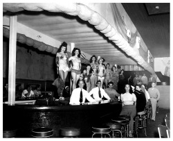 Vintage photo dated from 1959, features the staff and talent of the &lsquo;MARDI GRAS’ nightclub; located in Key West, Florida..   