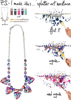 ps-imadethis:   Whether you’re a Jackson Pollock aficionado or couldn’t get enough of Spin Art as a kid, there’s no denying the positive impact of colorful and energetic splatters of paint. Add an unexpected addition to your outfit with jewelry