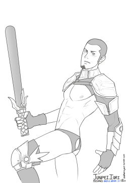 unafkennyart:  Commission for bluelucine She wanted Junpei in some high cut battle armor :T lol