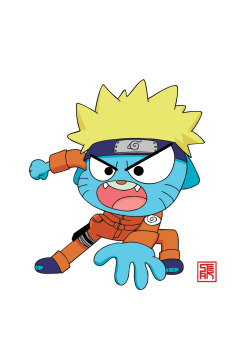 saerikubota:  Uma adaptação de um dos meu vícios :P Naruto and Gumball The union of my lately addictions :P Naruto and Gumball   Gumbaruto by @saerikubota