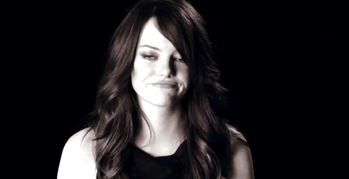 Emma Stone with a meh expression