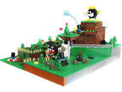 nerdsandgamersftw:  Super Mario 64 - Bob-omb Battlefield crafted from Legos  &ldquo;Bob-omb Battlefield is the first stage of Super Mario 64 - the flagship game for the N64 game system. This game came out way back when I was just a freshman in college,