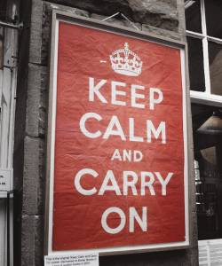 songsofwolves:  HISTORY MEME : (3/ 8) objects - The ‘Keep Calm and Carry On’ poster ‘Keep Calm and CarryOn’ was a motivational poster produced by the British government in 1939 during the beginning of the Second World War, intended to raise the