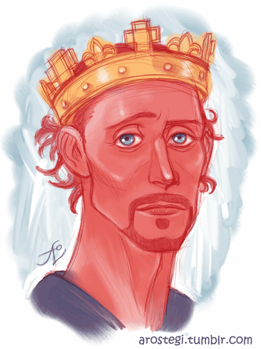 Tom Hiddleston as Henry V. Eyebrow game is strong. Daily drawings at http://arostegi.tumblr.com