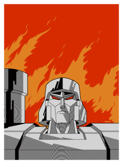 xombiedirge:  World Premier Exclusive First Look!!! Megatron by Matt Ferguson / Tumblr / Website / Twitter 18” X 24” screen print with Silver Metallic inks. Numbered edition of 50. Part of the Arch Nemesis art show opening, 24th May 2013