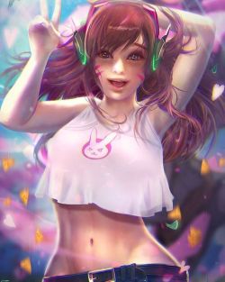 seioraiart:#dva #drawing today :D Went for a casual look. Process, psd file, nsfw, and high res wallpaper available this month on my #patreon  #overwatch #girl #art #portrait #funny #game #fanart #sexy #cute