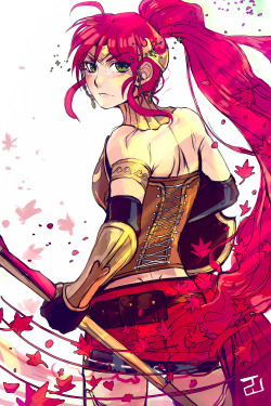 jennwolfesparreaux:  Pyrrha might have to be my fave from RWBY, I just love her style and personality, shes absolutely precious : 3  