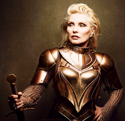 thegreenwolf:  roane72:  deborahharry:  Debbie photographed by Annie Leibovitz for Vanity Fair, February 2014  Debbie Harry in armor. Your argument is invalid.  I’ll let the boob plate slide this time.