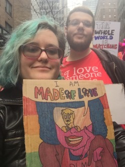 thesapphicnovelist:  Some photos of me and my bro @elftism at the NYC Women’s March.