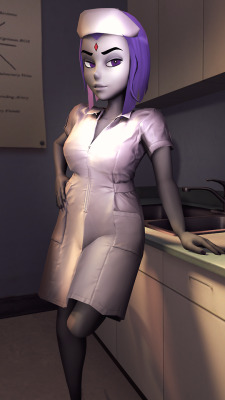 shirosfm: Nurse Raven is ready to see you now. 1440p Imgur Just a couple rough test renders. Gunna be trying out fitting some different outfits, so expect more of these to come! 