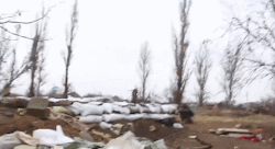 krisschultystuff:  Ukrainian BMP 2 suffers an direct hit during heavy combat fighting firefight action between ukrainian volunteers and novorossian rebels in the village of Pesky. The BMP explodes direct after the hit.  Finally i can bring some Ukraine